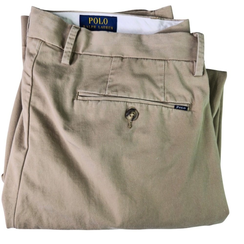 Polo‎ Ralph Lauren Mens Stretch Classic Fit Chino Khaki Pants 35x30 Tan Trousers